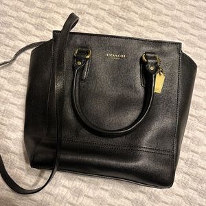 Coach black handbag. Midsize. Gently worn.
